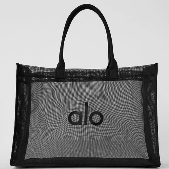 ALO Yoga Black Sheer Mesh Tote - Picture 3 of 9
